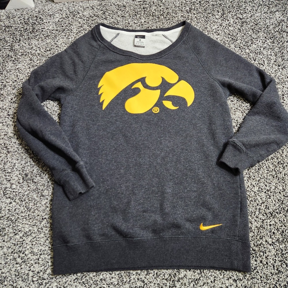 Nike Iowa Hawkeyes Sweatshirt/ Tunic Cowl Open Neck Women's Size Xs Oversized